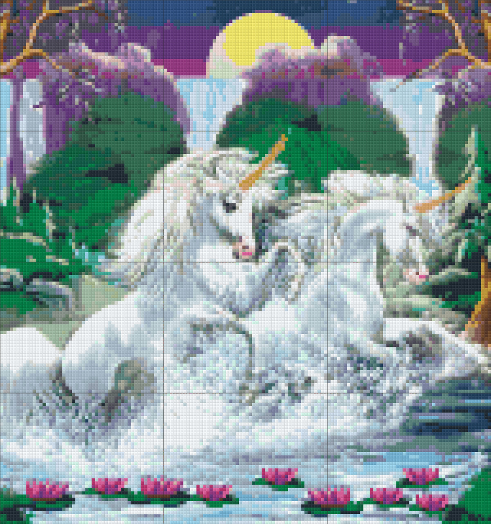 To Be A Unicorn Twelve [12] Baseplate PixelHobby Mini-mosaic Art Kit image 0